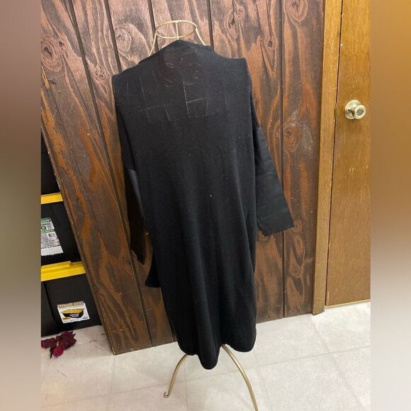 Zara black faux leather elbow open cardigan size medium - Picture 8 of 14